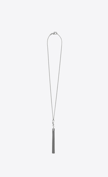 collier à mini-pompon en laiton argenté